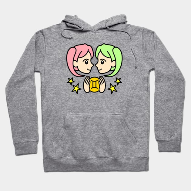 Gemini Zodiac Sign Hoodie by Yukarina